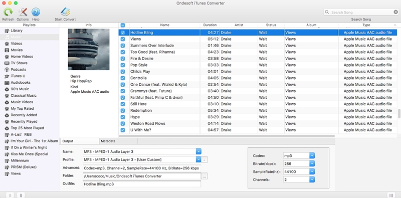 How to convert an iTunes song to different formats