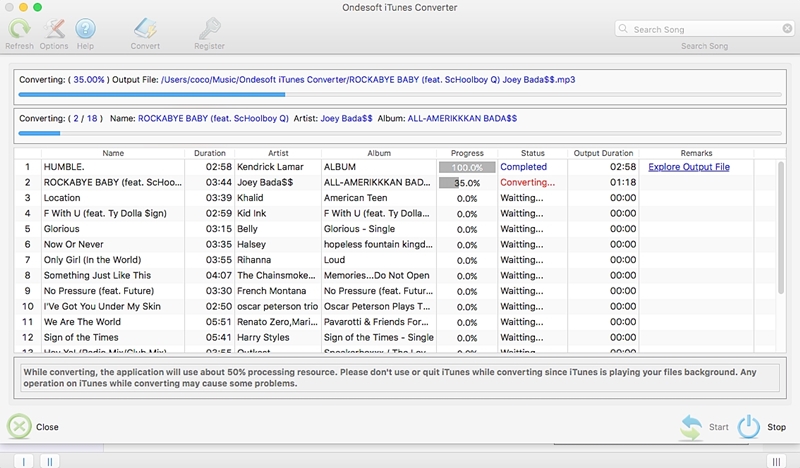 convert iTunes M4P songs to MP3